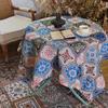 Vintage Jacquard Tafelkleed Verdikt Gekleurd Bloemenstof Olieverf Eettafel Koffietafel Doek Tafelkleed