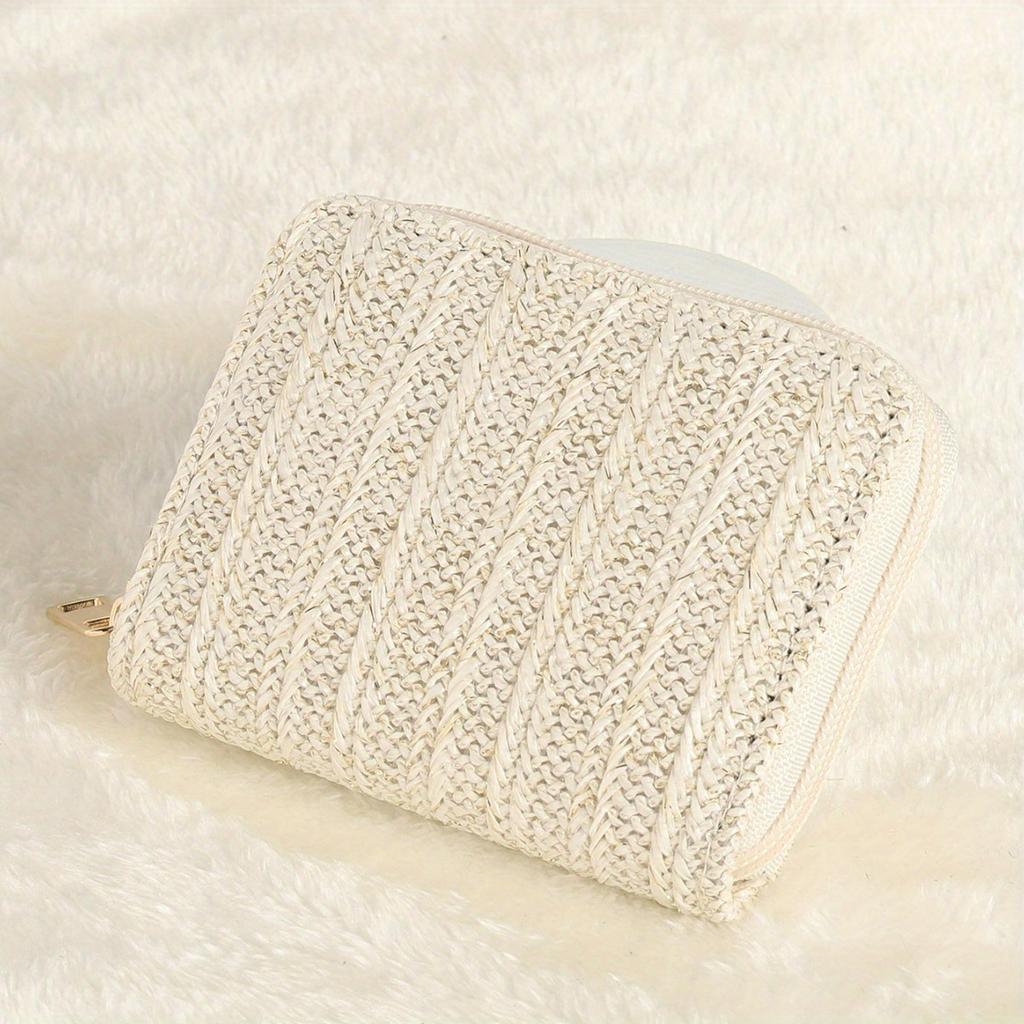 Straw Woven Material Small Wallet, Coin Purse, Card Holder, Mini Wallet