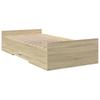 Bed Frame with Drawers Sonoma Oak 75x190 cm Engineered Wood