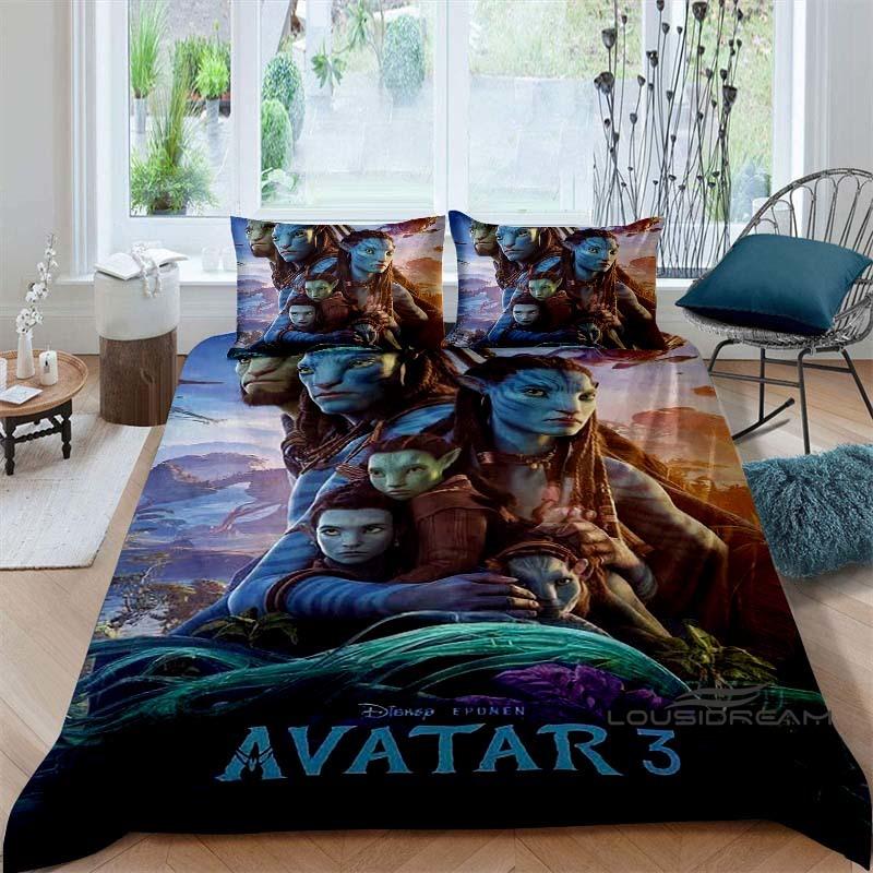 The Avatar: The Way of Water Print Bedding Set Includes 1 Duvet Cover and 2 Pillowcases, Offering Luxurious Comfort.