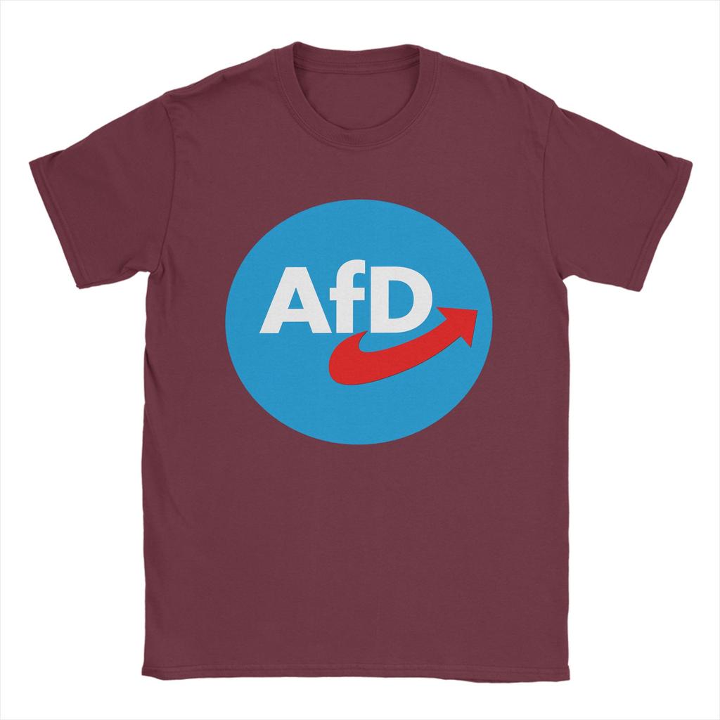 Aufkleber AfD Logo Baumwoll T-Shirt Für Mann Sommer Vintage T-Shirts Rundhals Neuheit T-Shirts Übergroß Bedruckte Oberteile