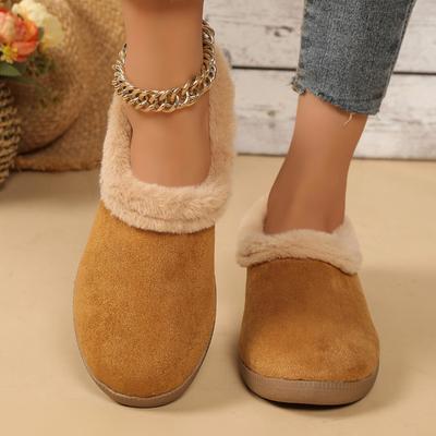 Snow Boots Women Winter New Fashion Plush Platform Shoes Fur and Leather Casual Loafers Outdoor Casual Brown Boots