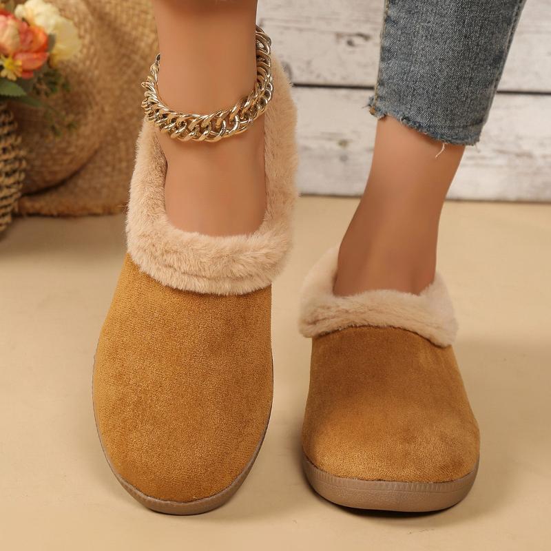 Snow Boots Women 2024 Winter New  Plush Platform Shoes Fur and Leather Casual Loafers Outdoor Casual Brown Boots