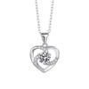 Love Heart Windmill 50-Point Necklace: Women's S925 Sterling Silver Moissanite Pendant.