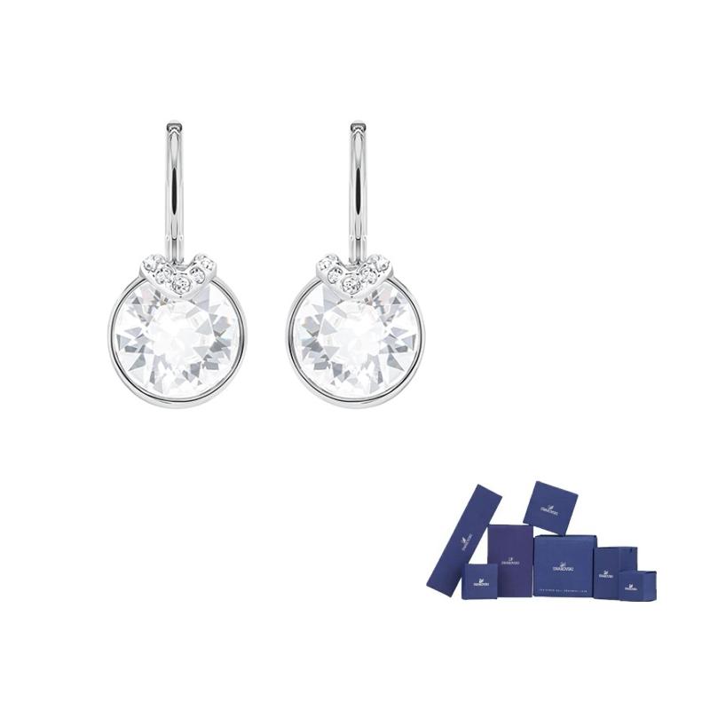 Swarovski Rhodium plated Earrings Womens White Original brand box