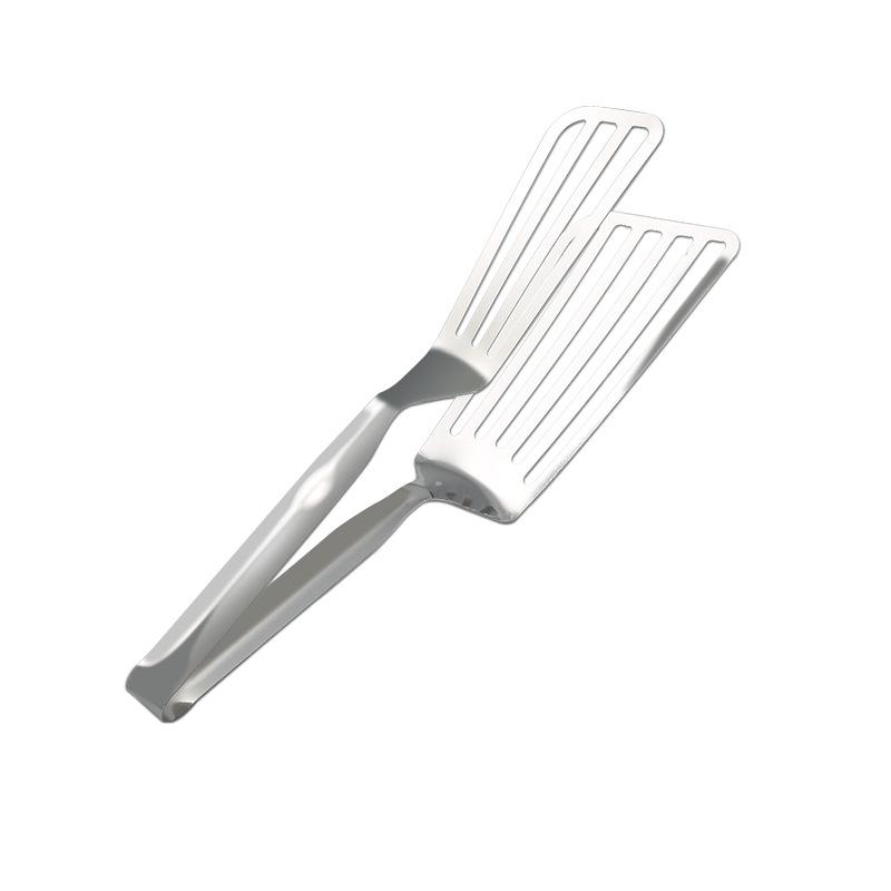 Stainless Steel Fish Spatula Tongs Slotted Cooking Turner Meat Steak Grill Clamps for Home Kitchen Outdoor BBQ Tongs 1pc