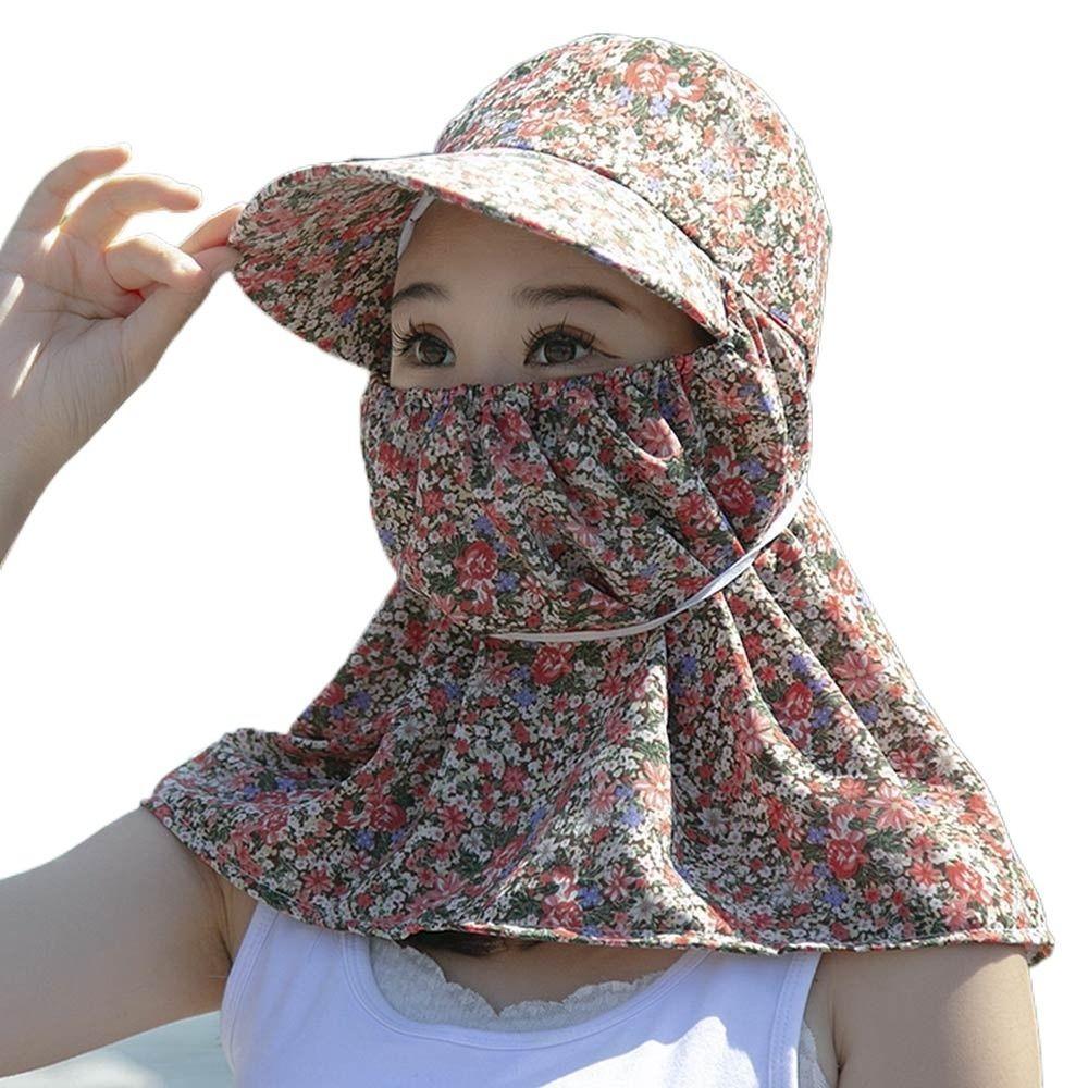 Sun Protection Women Sun Hat Ear Flap Sunscreen Bucket Hat Neck Protective Cover Cap  Summer