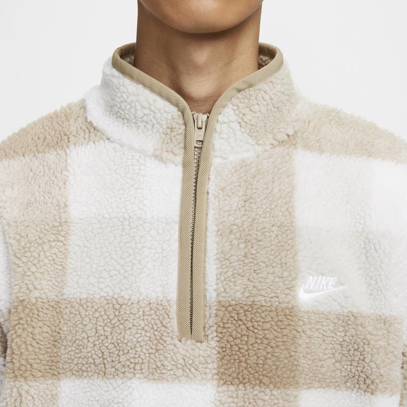 Nike Club Winterized Half Zip Men Khaki Light Bone White FZ0898-247