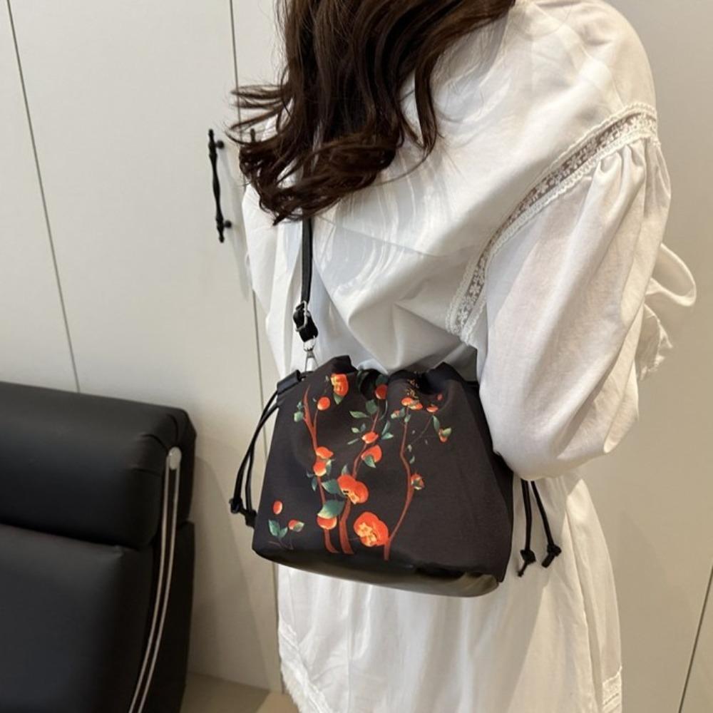 Sanitary Napkin Bag Flower Handbags Cloth Hanfu Drawstrings Bag Ethnic Style Crossbody Bag  Outdoor
