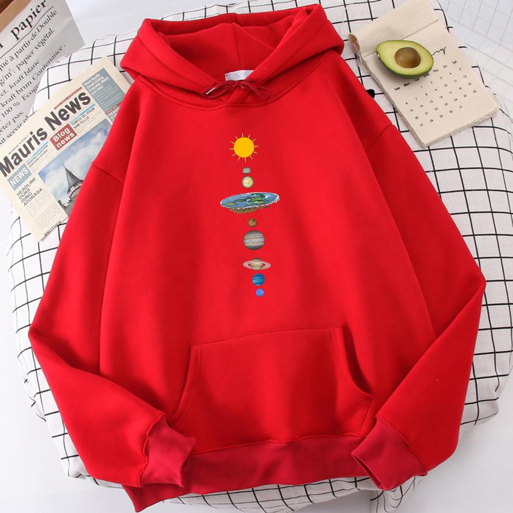 The Eight Planets Of The Solar System Print Hooded Men's Autumn Crewneck Hoodies Simple Oversize Hoodie Street Warm Sportswear