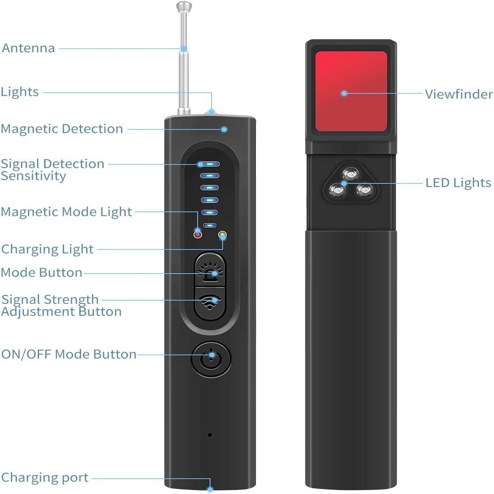 Skjult kameradetektor forhindrer overvåking Trådløs signaldetektor