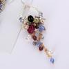 New Fashion 1 Pair Statement Flower Crystal Bead Tassel Fringed Earrings For Women Rhinestone Long Chain Crystal Drop Earrings