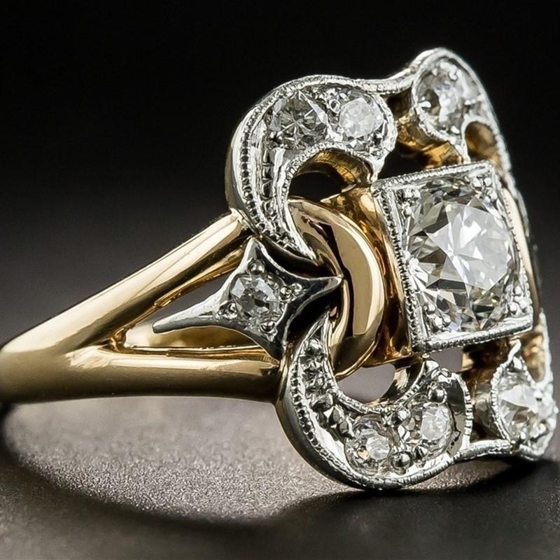 New Geometric Hollow-engraved Zirconia Ring - Fashionable and Retro Hand Accessory for Both Men and Women