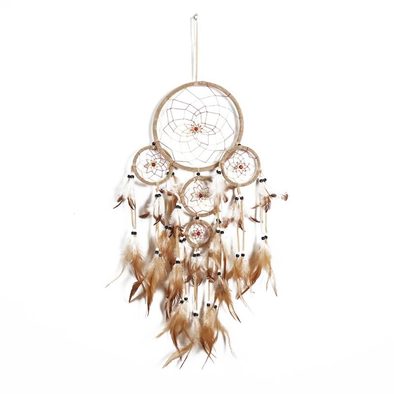Dreamcatchers with Feather Decorations for Car Decors Wall Hangings Dreamcatchers Home Indian Windchimes Decors