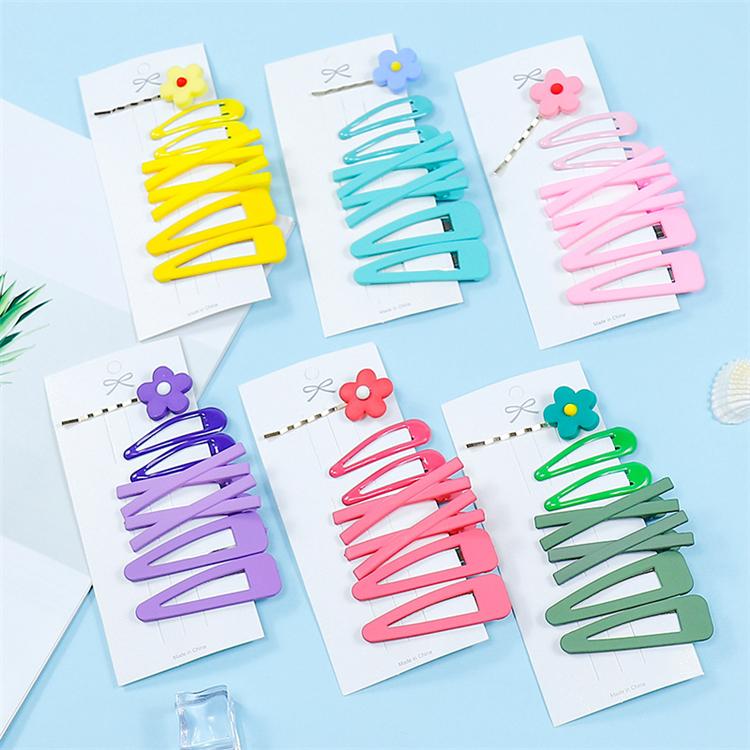 7PCS/SET Women Girls Cute Candy Colors Hairpins Sweet Barrettes Flower Hair Clips Fashion Hair Accessories