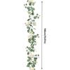 Garland Style Simulated Eucalyptus Rattan 6 White Roses Eucalyptus Garland  Garden Decoration