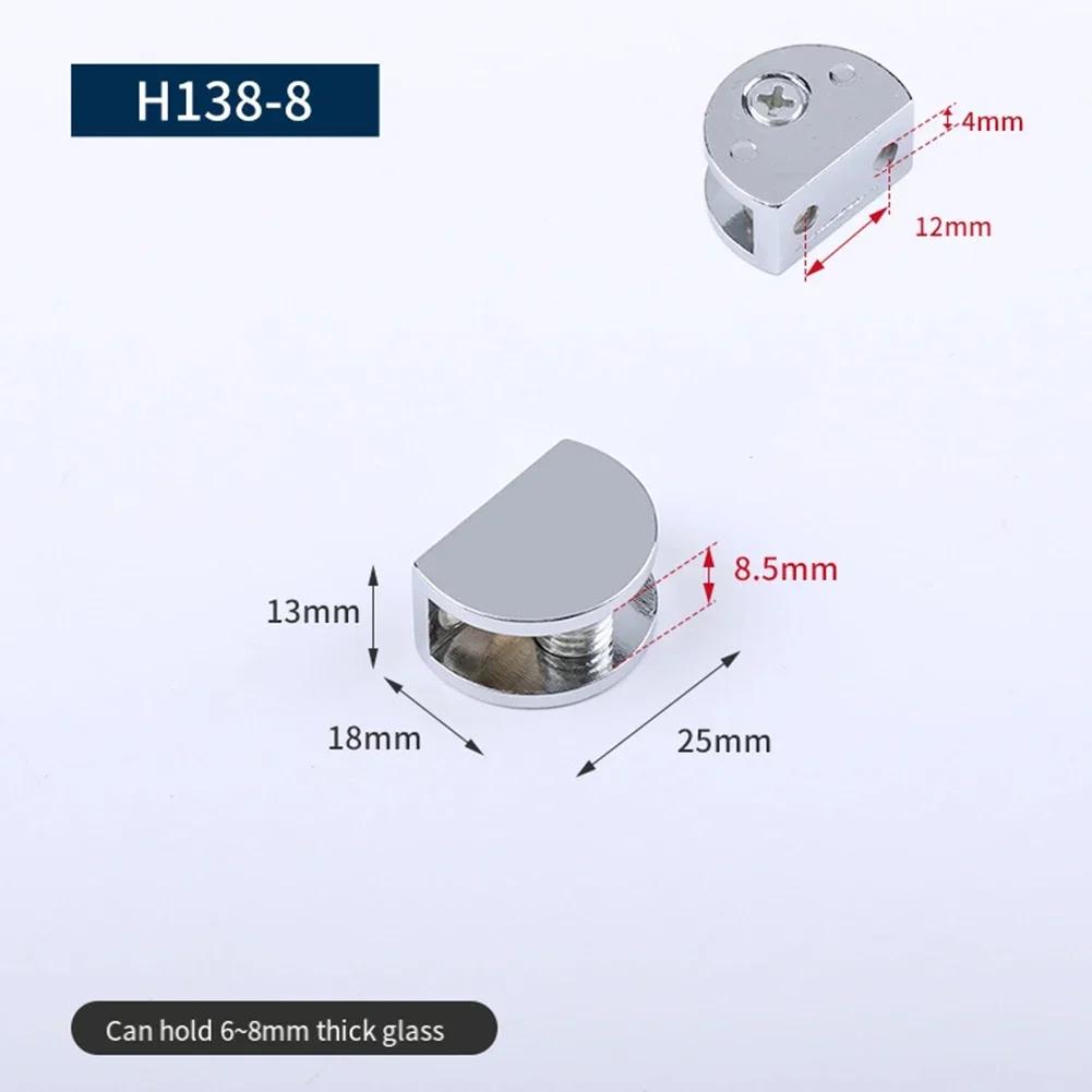 4ks Skleněná svorka Upevňovací svorky zrcadla Držák Koupelnová podpěra zrcadla Slitina zinku Pro nábytkové kování o tloušťce 6-12 mm
