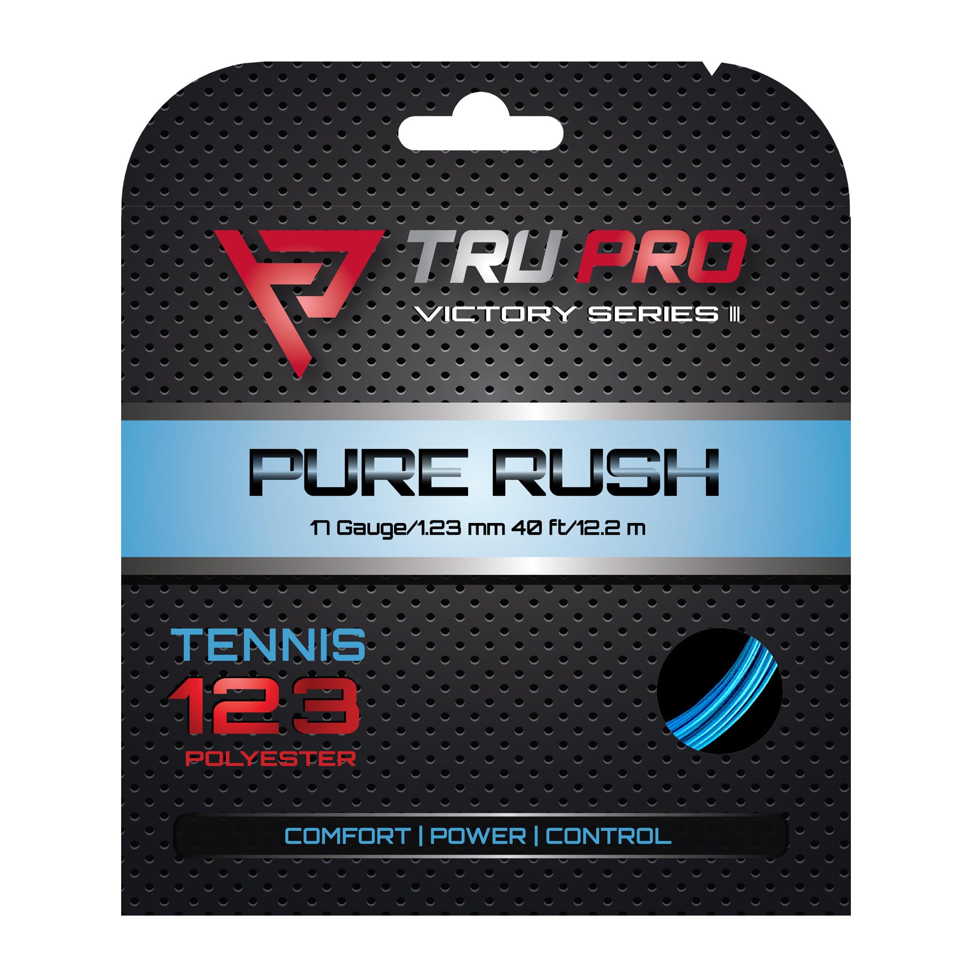 TRU PRO Pure Rush 17g 1.23mm 12.2m tennis string ocean blue