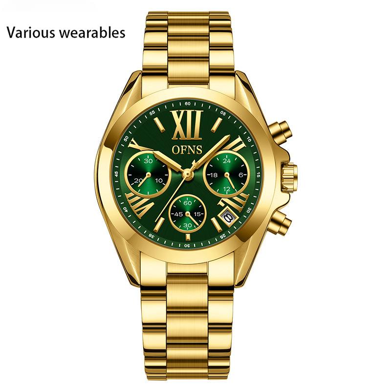 

Watch Fashion Strip Pin Calendar Steel Strap Waterproof Men s Quartz Watch