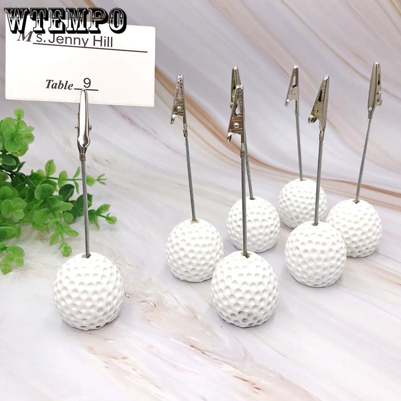 WTEMPO Creative Golf Ball Shaped Design Business Card Holders Party and Gathering Message Holders Festive Party Seat Number Holders Table Decorations