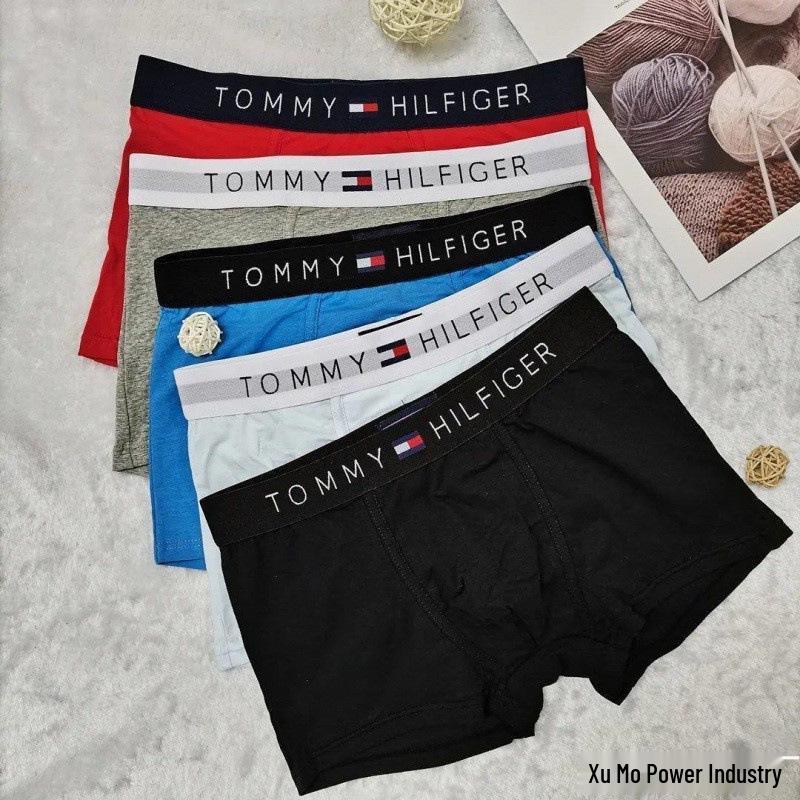 Tommy Men's Cotton Boxer Briefs Mid-Waist Shorts - Free Shipping