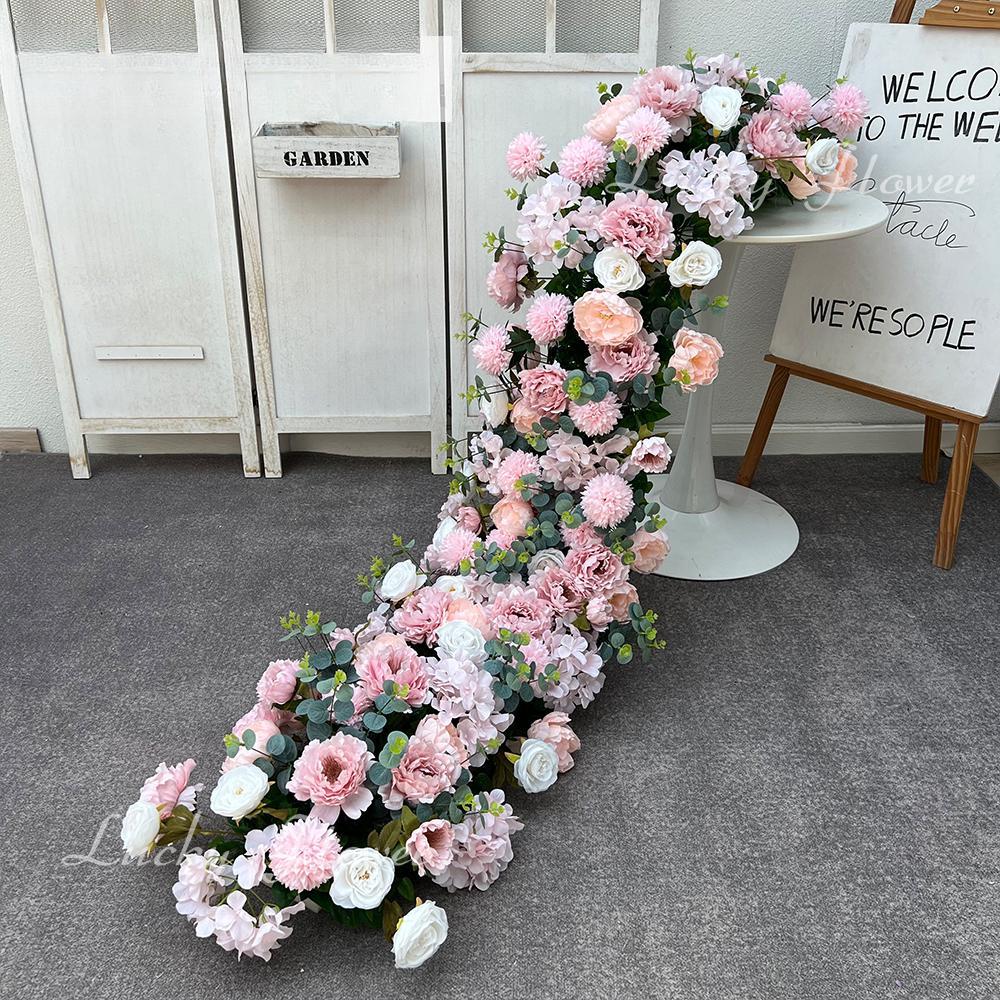 Luxury Runner Flower Row Artificial Flowers for Table Centerpiece Wedding Decoration Mix Flowers Backdrop Wall Arches Decor