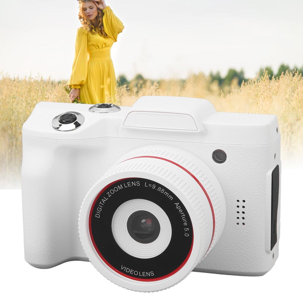 Digital Camera HD 16MP White Color Multi Axes Stabilization Smart Beginner Vlogging Camera Beginner Camera Portable Small Camera