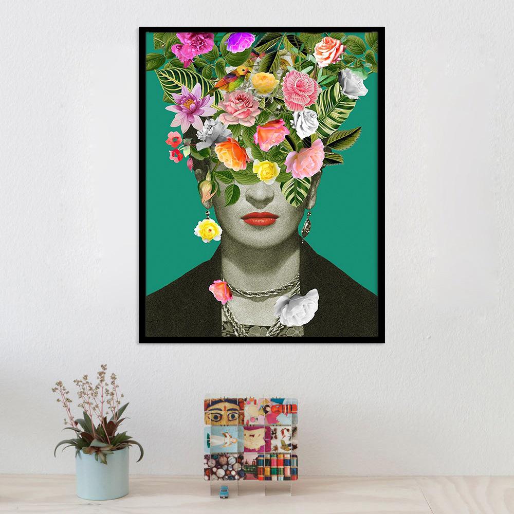 1Pcs Interior Paintings Colorful Flowers Home Decor Woman Poster Abstract Wall Decororation Living Room Wall Art Canvas Painting No Frame