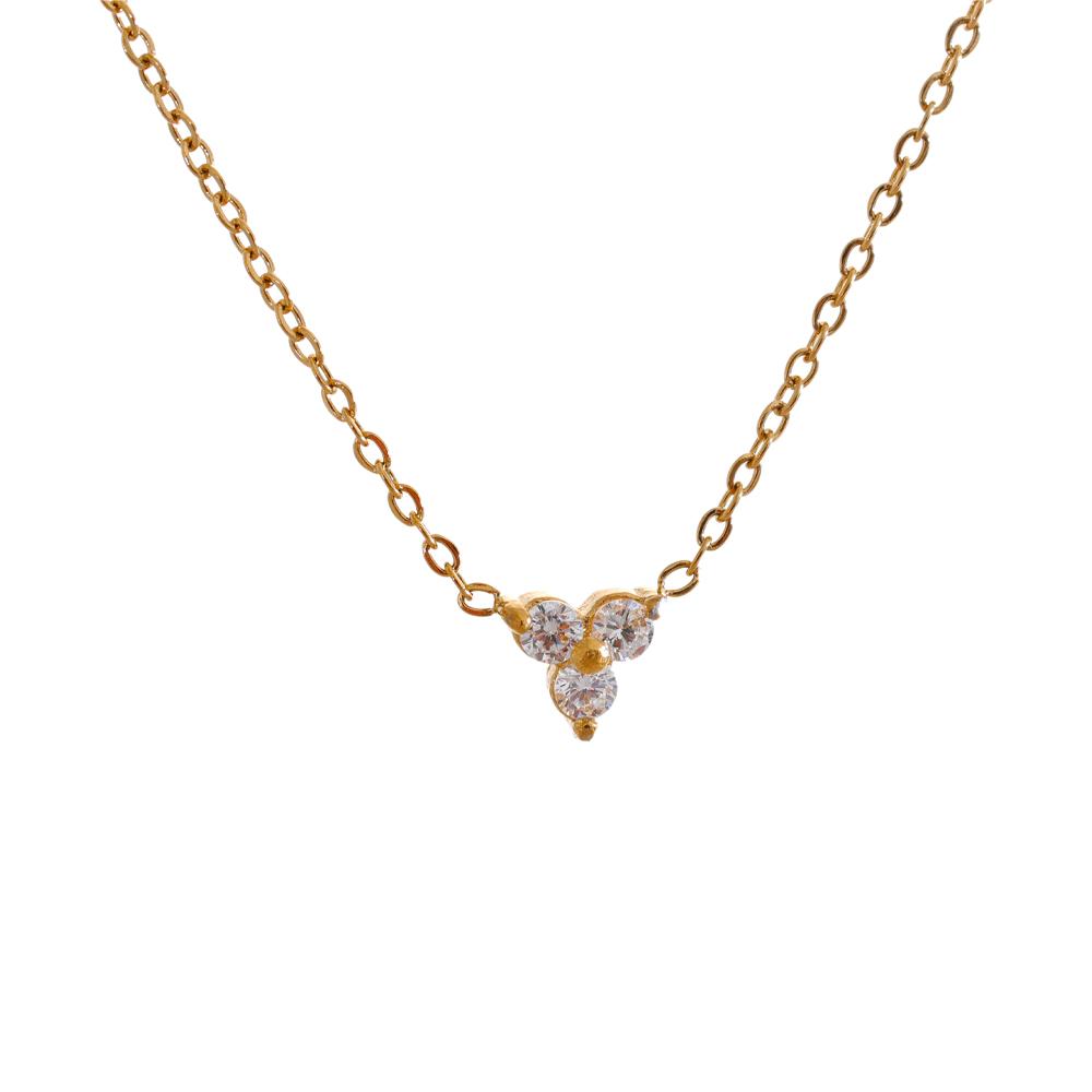

Yhpup Stylish Waterproof Chic Flower Cubic Zirconia Small Pendant Necklace Gift for Women Stainless Steel Exquisite Jewelry