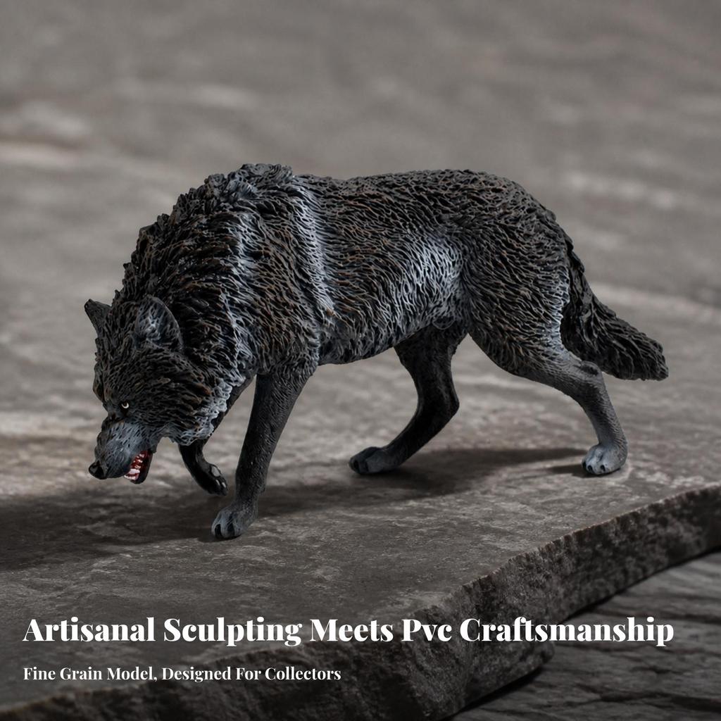 Standing Wolf Animal Model Sturdy for Imaginative Play, Kids