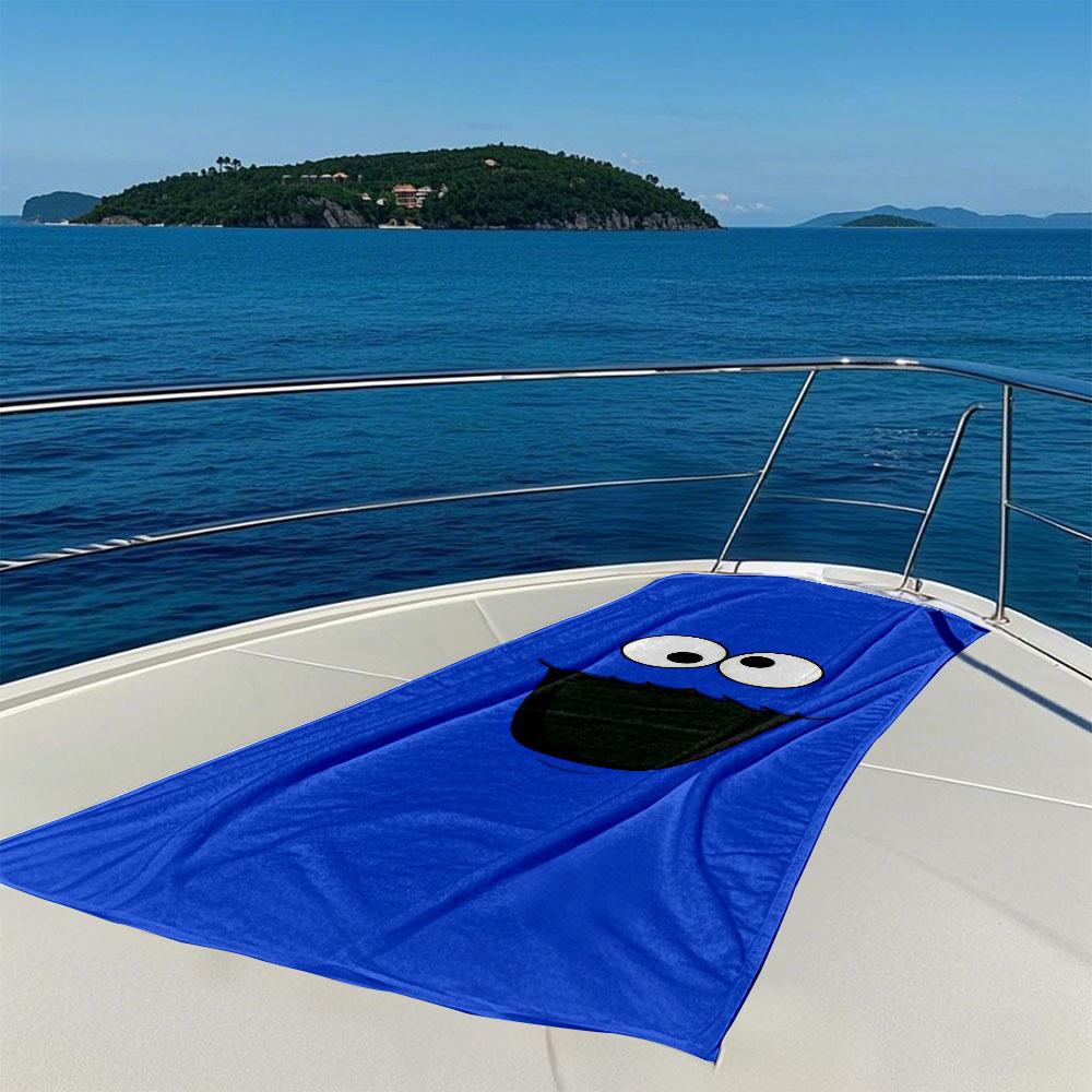 Cookie Monster Face Beach Towel Quick Drying Travel Towel Unisex Soft Comfortable Quick Dry Portable for Men Women Beach