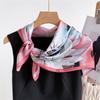 Korean Version 70Cm Small Square Scarf Imitation Silk Scarf Headscarf Spring And Summer Printed Scarf Scarf Professional Versatile Scarf