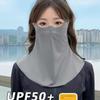 Detachable Face Mask Breathable Facial Gini New Ice Silk Sunscreen Mask  Summer