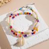 2pcs Fashionable and Simple Bohemian Beach Shell Rice Bead Foot Chain Women's Jewelry Colorful Foot Chain Accessories