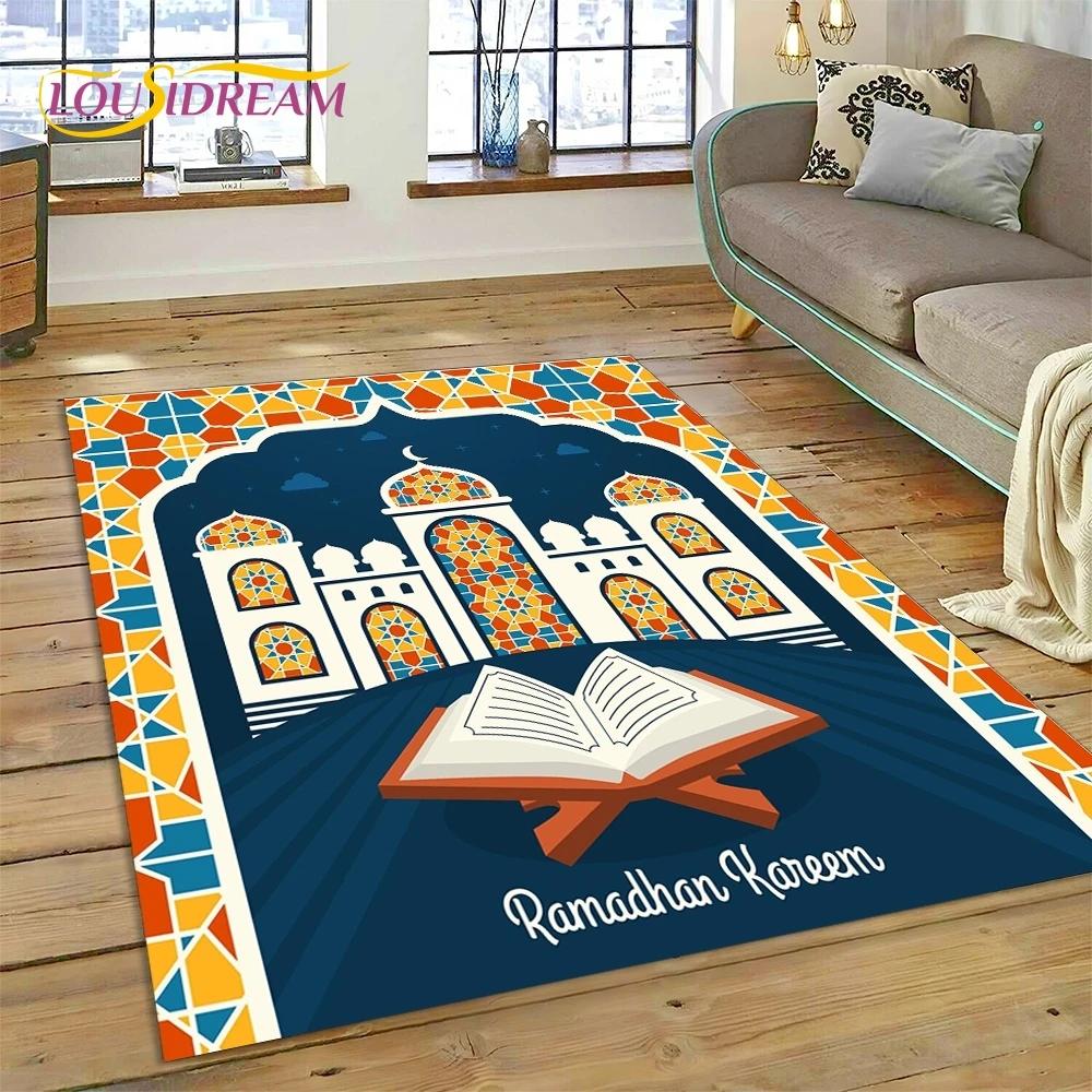 Tappetino in poliestere con mandala per preghiera musulmana islamica, ideale per soggiorno, camera da letto e decorazione per la casa, antiscivolo, perfetto come regalo per il divano.