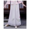 Retro-Stil Lässiger Weitbeinrock Frühling und Sommer Temperament Bestickt Schicke Lässige Hose für Damen