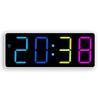 RGB Colorful Alarm Clock with Temperature Date 4 Digitals LED Digital Clock LCD Display Adjustable Brightness Electronic Clock