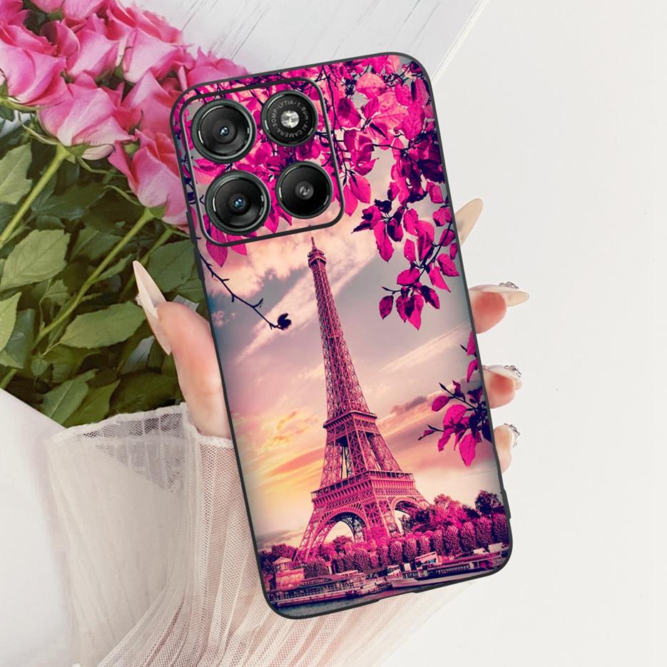 For Motorola Moto G57 Power Case XT2537-5 Cute Cat Flowers Painted Cover Soft TPU Phone Cases For Moto G67 Power G57Power Fundas