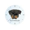 Rottweiler -Geometric Wall Clock With Photo And Brand Name Art-Dog