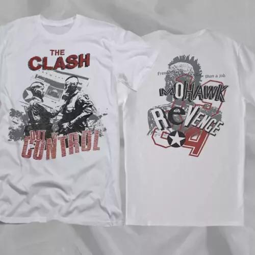 THE CLASH 80s Out of Control White Double Sided All Size SOFT STYLE SHIRT S24 Unisex T-Shirt M