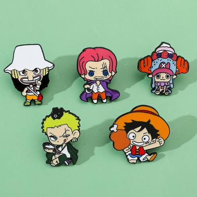 Japanese Cute Cartoon Creative Personality ONE PIECE Brooch Himan Character Metal Badge Accessories Alloy Pin