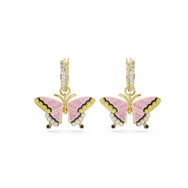 Swarovski Idyllia Butterfly Style Gold Plated Earrings Women s Multicolor 5670055