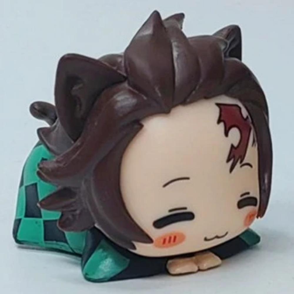 6 Q-Version Schlafposition Bauchlage Geistertöter-Klinge Figuren Kamado Tanjirou Kamado Nezuko Kanroji Mitsuri Puppen Ornamente