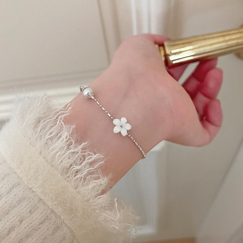 925 Silver Bracelet Bangle Simple Green Leaf Elegant Nature For Woman Girl Fashion Jewelry Gift Dropship