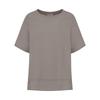 CROCODILE LADIES Mixed Material Neckline Detail T-Shirt_Cldmts125