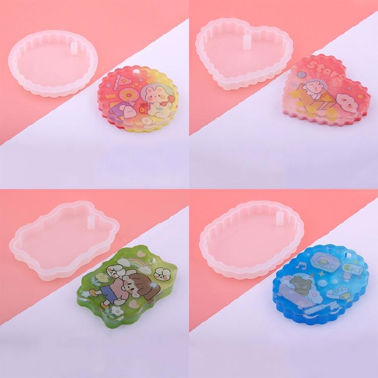 Round Oval Heart Listing Mold Epoxy Silicone Mold Jewelry Casting DIY Crafts
