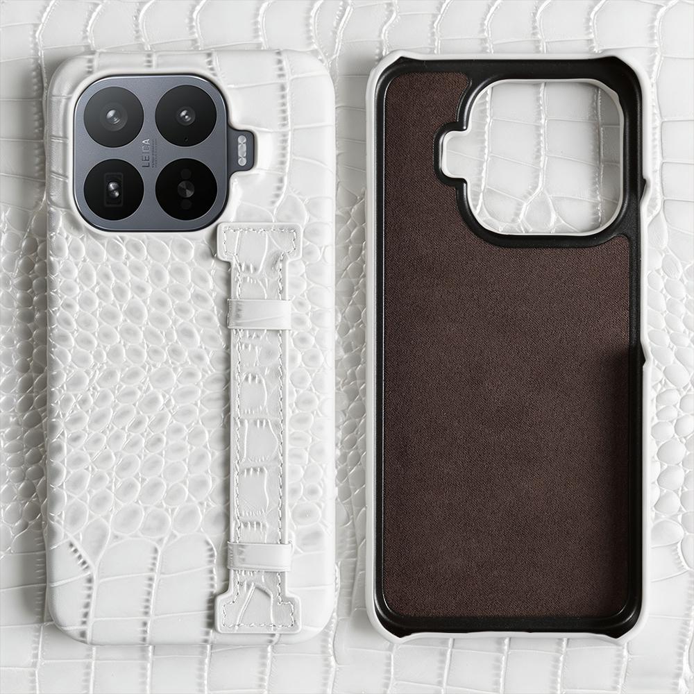 S řemínkem na zápěstí Luxusní pouzdro z pravé kůže pro Xiaomi 17T Pro 15 17 Ultra 15T 14T 13T 12S 15S Pro Vzor krokodýla Funda Para