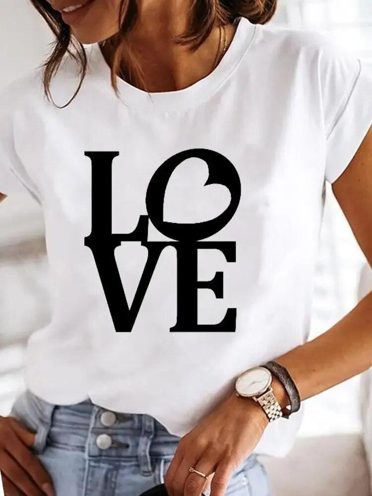 Clothes Ladies Summer T Clothing Print Fashion Casual T-shirts Letter 90s Trend Cute Short Sleeve Women FeUnisex Graphic Tee