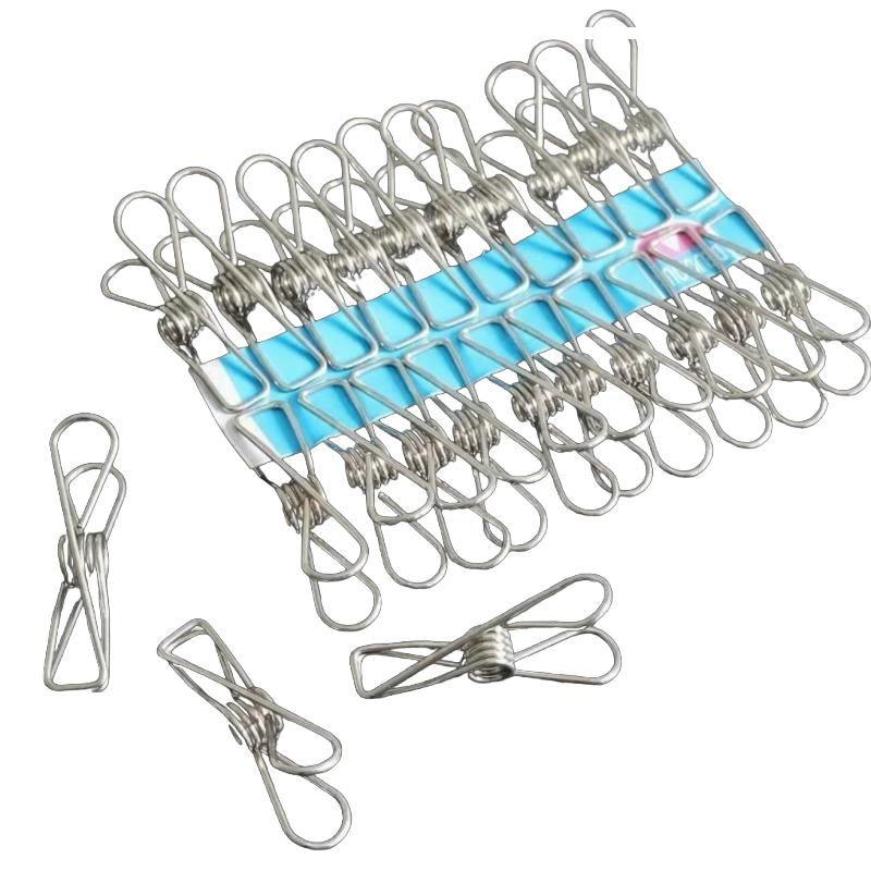 20/40/60/80Pcs Clothespins Stainless Steel 5cm Clips Clothes Pegs Household Washing Hang Laundry Metal Home Storage Tool Clothes