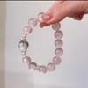 White & Pink Crystal Beaded Bracelet for Attracting Love & Positivity, Women's Gift